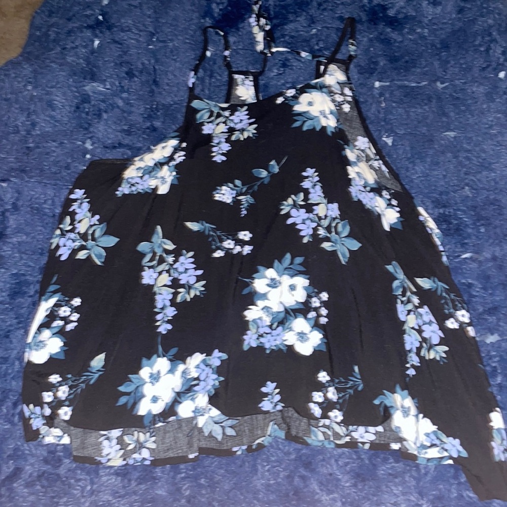 Black Floral Tank Top